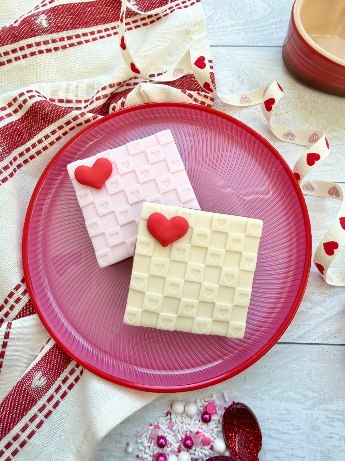 Chequered heart plate Cookie Cutter & Stamp
