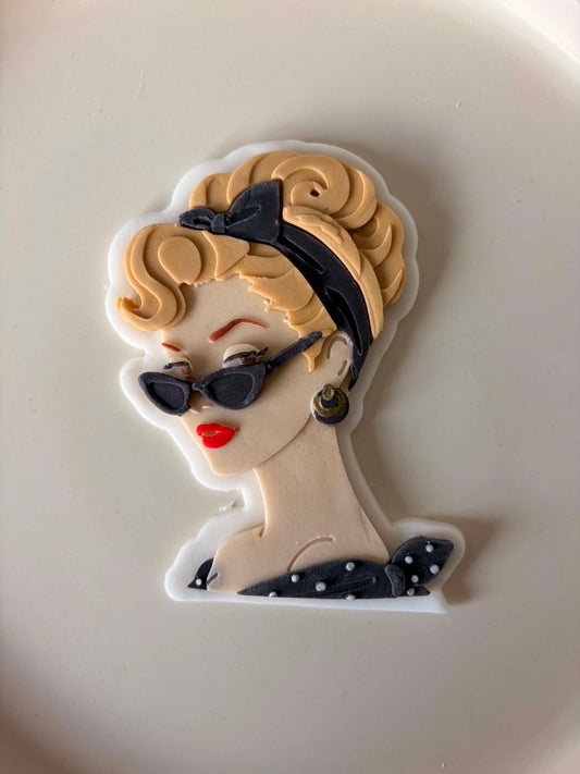 Retro Lady With Glasses - Cookie Cutter & Stamp