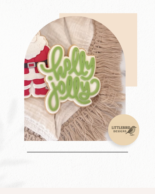 Holly Jolly cookie cutter and stamp