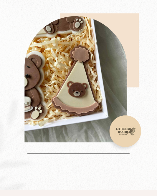 Bear party hat  cookie cutter and stamp