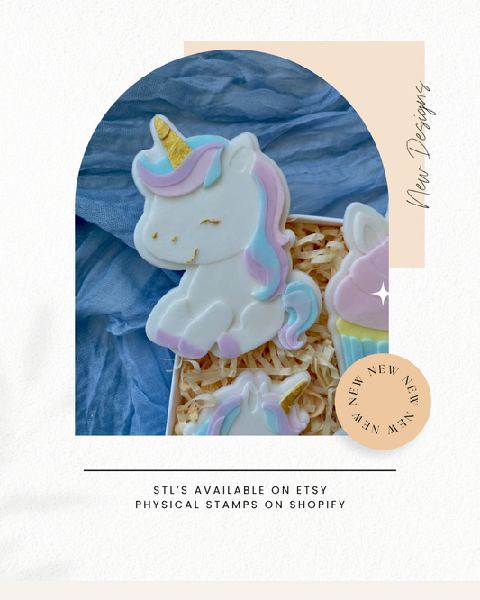 Sitting Unicorn Cookie Cutter & Stamp