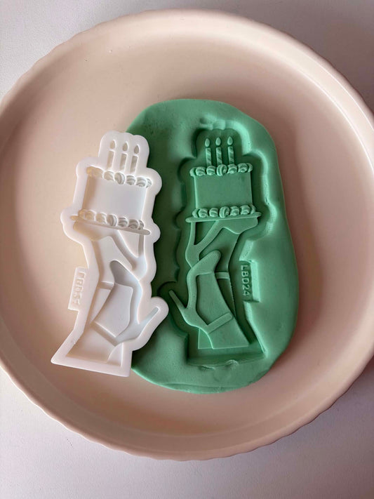 Legs With Birthday Cake - Cookie Cutter & Stamp