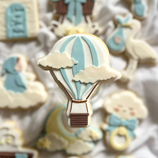 Hot air balloon with clouds - Cookie Cutter & Stamp