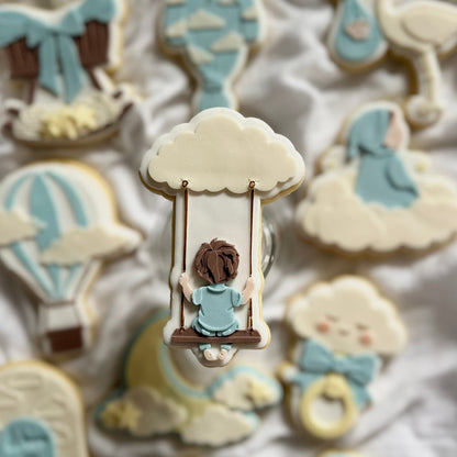 Boy swinging from cloud - Cookie Cutter & Stamp
