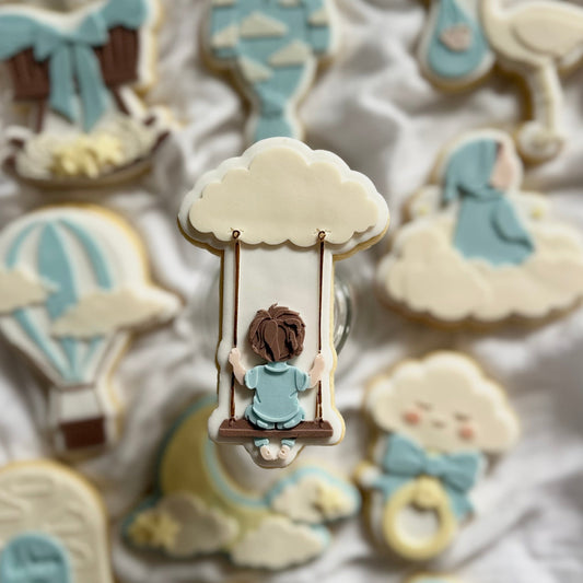 Boy swinging from cloud - Cookie Cutter & Stamp