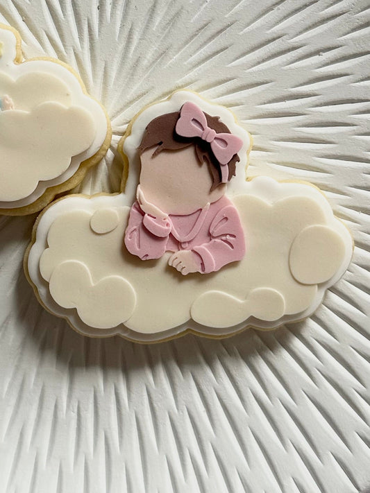 Girl on cloud - Cookie Cutter & Stamp