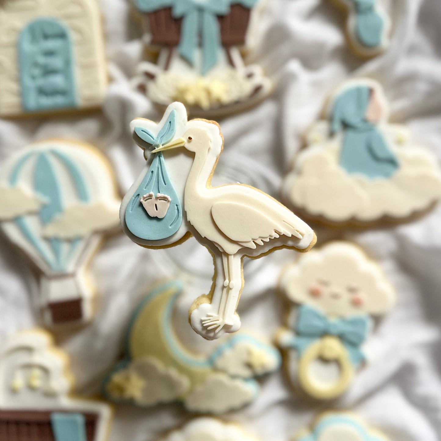 Stork with baby - Cookie Cutter & Stamp