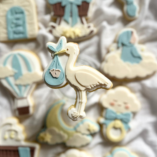 Stork with baby - Cookie Cutter & Stamp