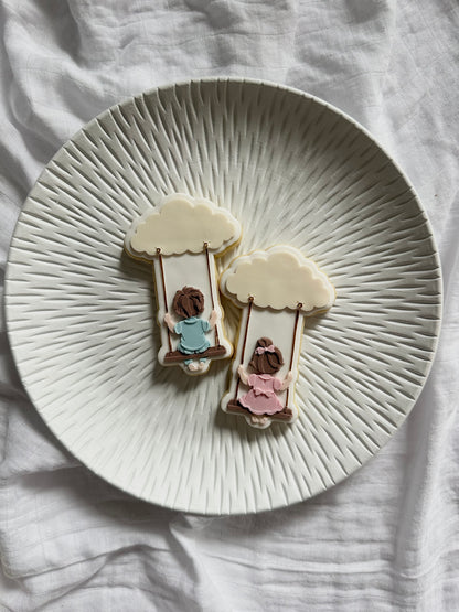 Boy swinging from cloud - Cookie Cutter & Stamp
