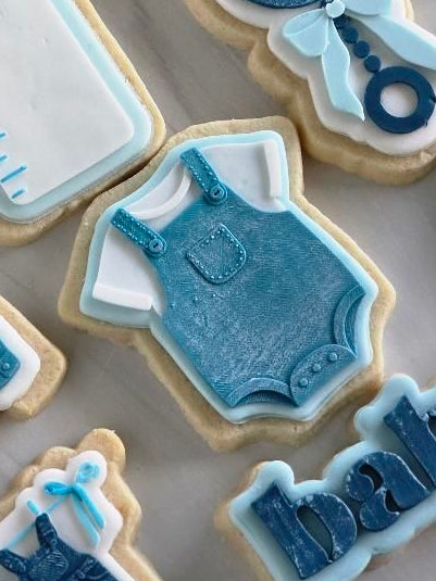Denim baby romper - Cookie Cutter & Stamp