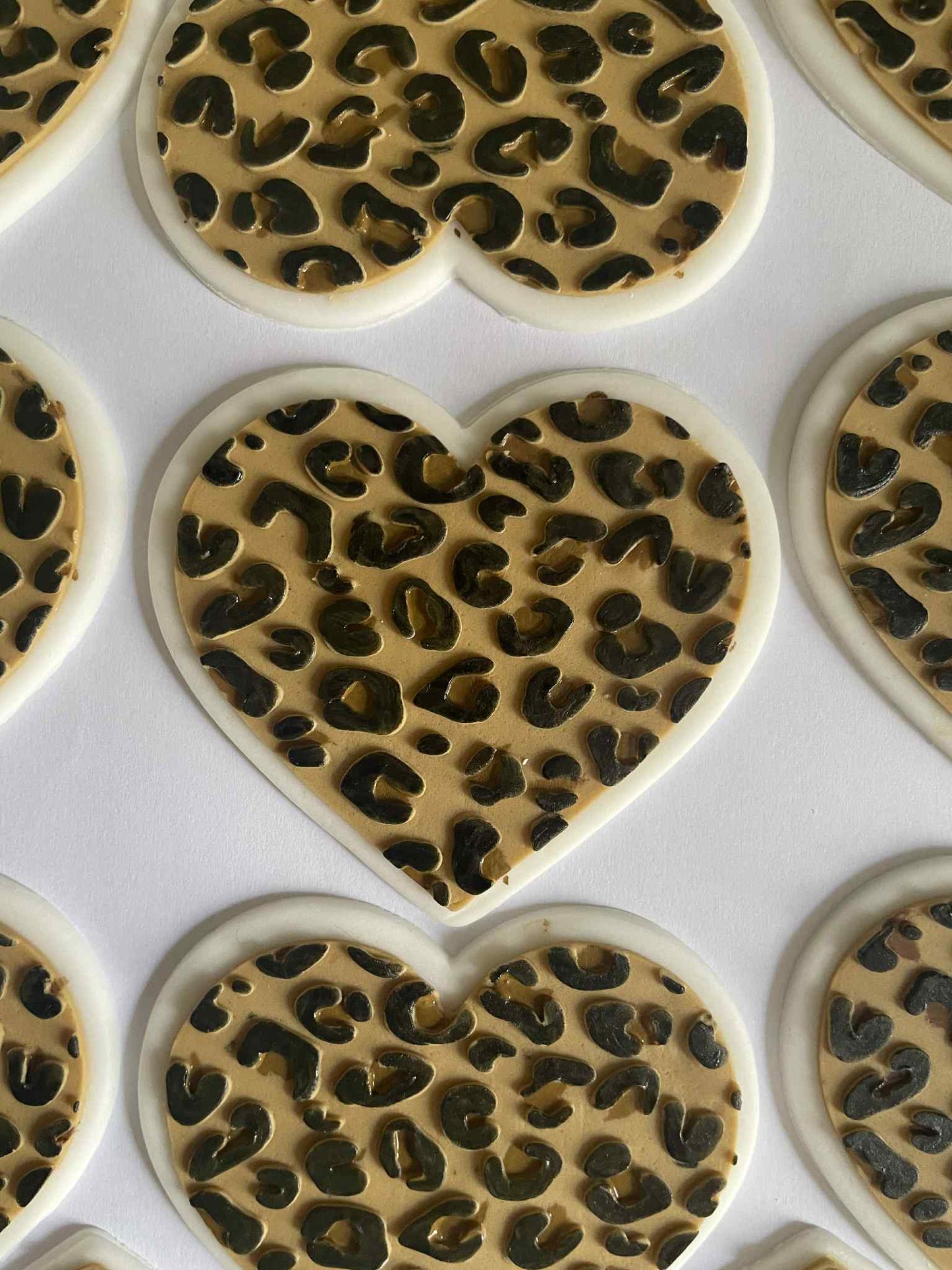 Leopard Print Heart Cookie Cutter & Stamp