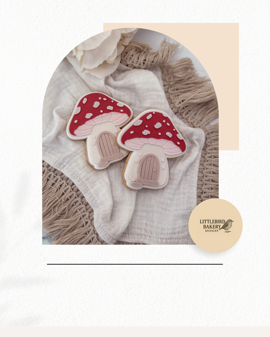 Mushroom House cookie cutter and stamp