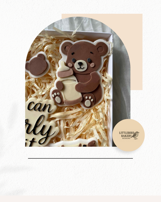 Bear with bottle cookie cutter and stamp
