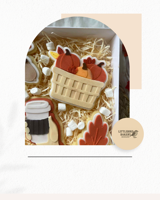 Pumpkins in a basket cookie cutter and stamp
