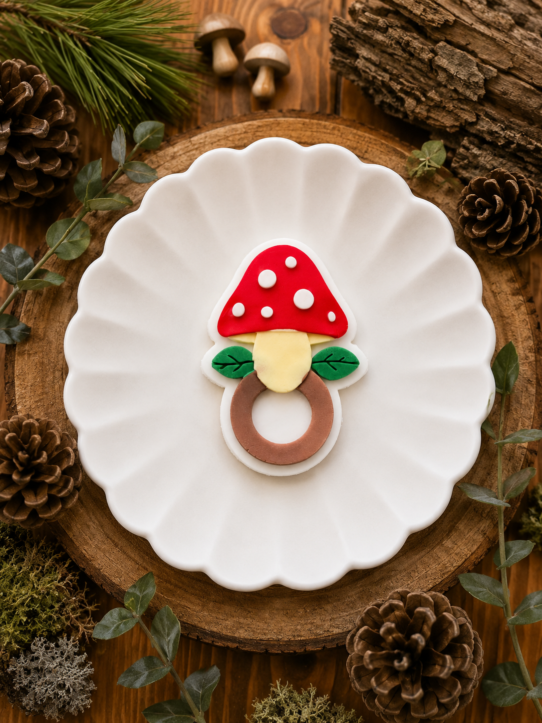 Mushroom baby rattle - Cookie Cutter & Stamp