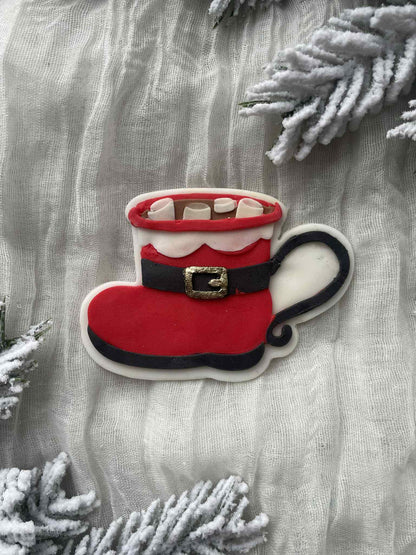 Santa Boot Hot Chocolate Mug Cookie Cutter & Stamp