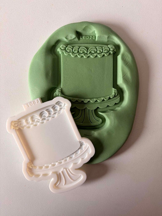 Vintage pipped cake - Cookie Cutter & Stamp
