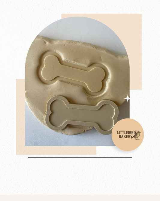 Dog bone cookie cutter & stamp