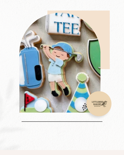 Golf boy cookie cutter and stamp