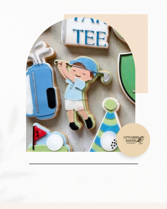 Golf boy cookie cutter and stamp