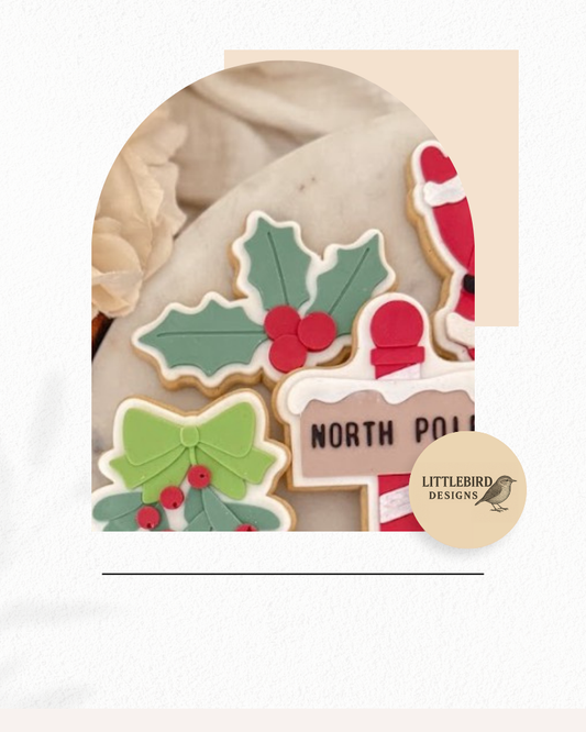 Holly cookie cutter and stamp