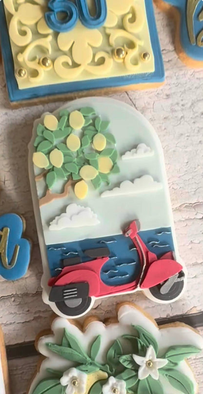 Scooter With Lemon Tree Cookie Cutter & Stamp