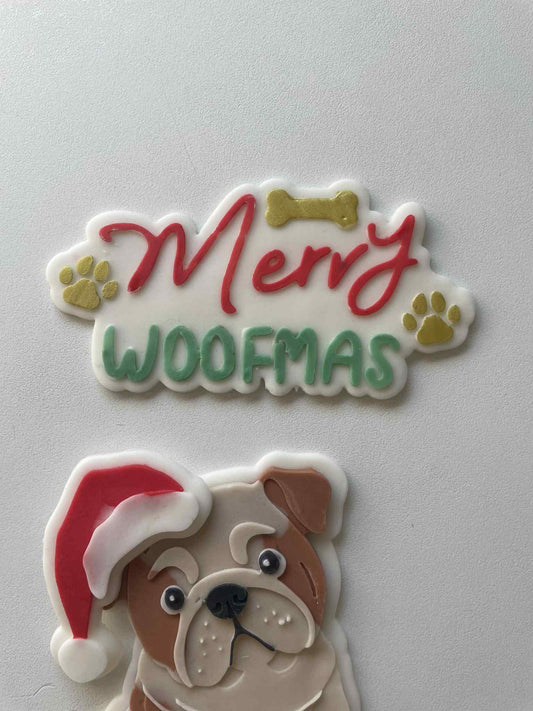 Merry woofmas cookie cutter and stamp