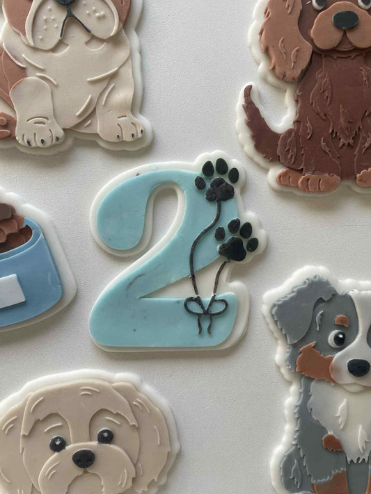 2 with paws cookie cutter and stamp