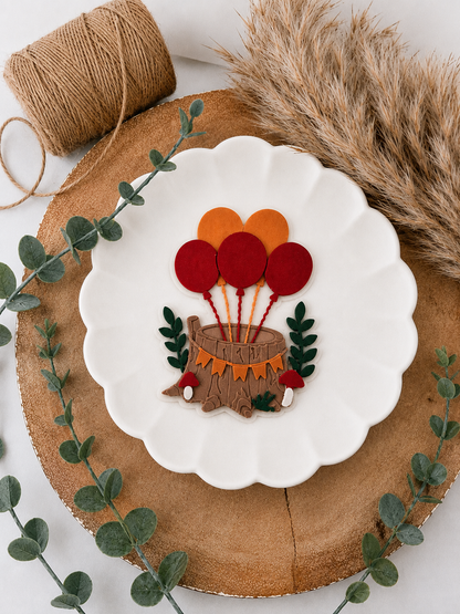 Tree Stump with balloons - Cookie Cutter & Stamp