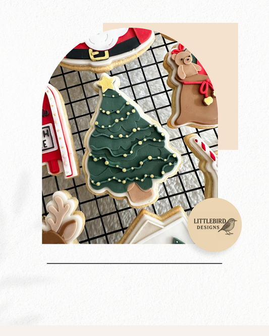 Tree with lights cookie cutter and stamp