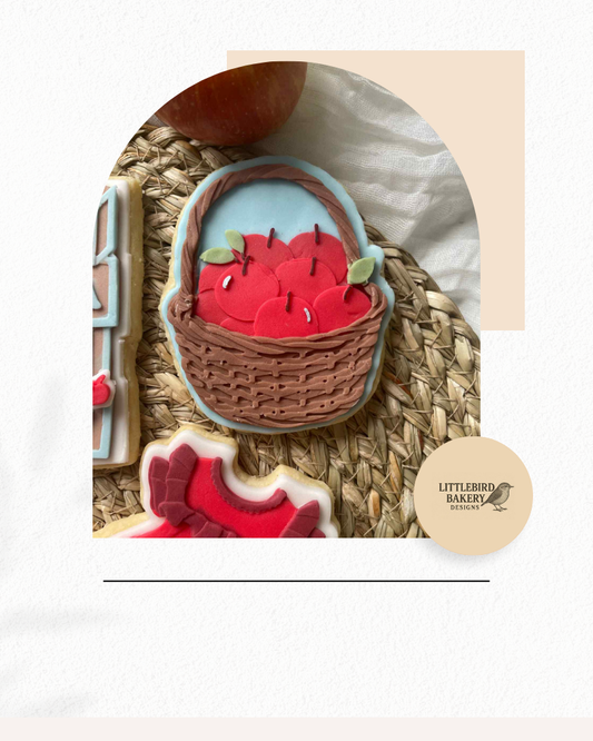 Apples in a basket cookie cutter and stamp