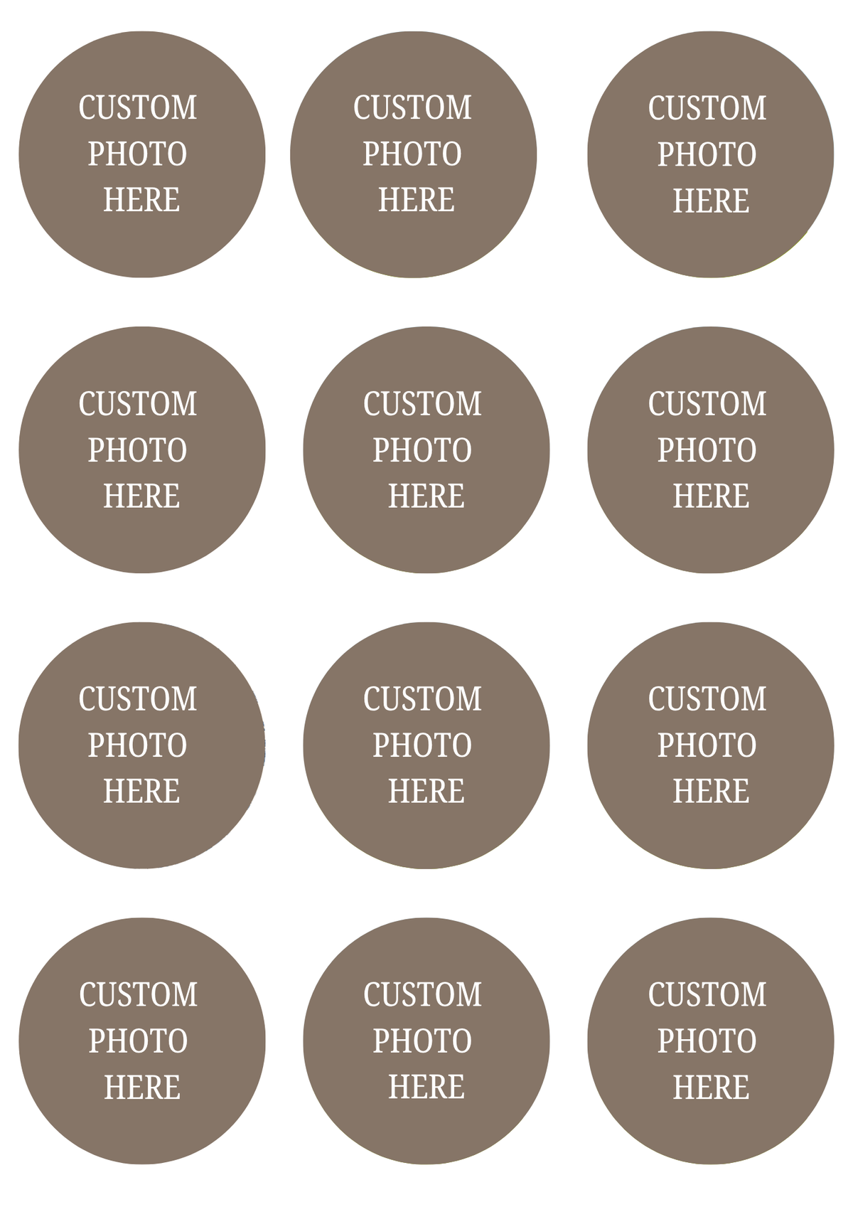 Custom Cupcake toppers - set of 12