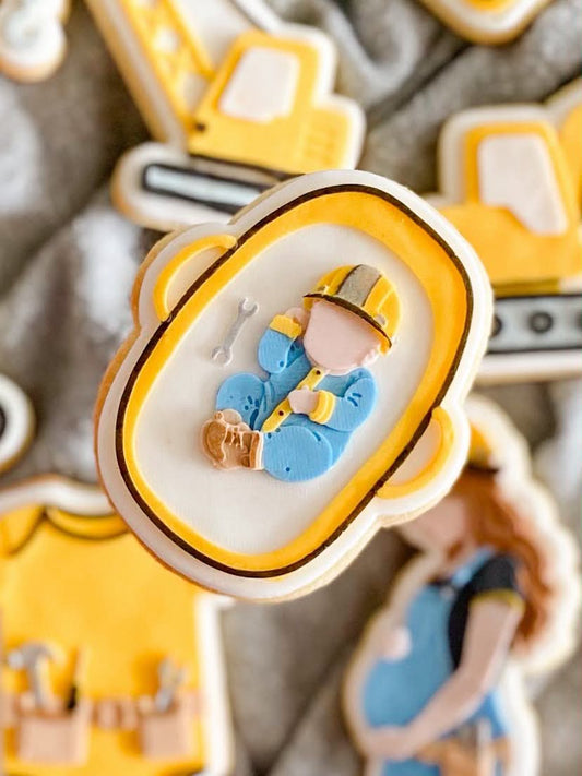 Baby in bassinet with Spanner - Cookie Cutter & Stamp