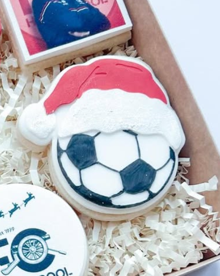 Football With Santa Hat Cookie Cutter & Stamp