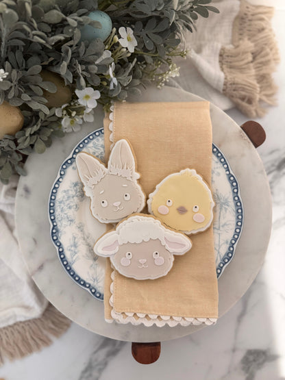 Cute Easter animal faces - Cookie Cutter & Stamp