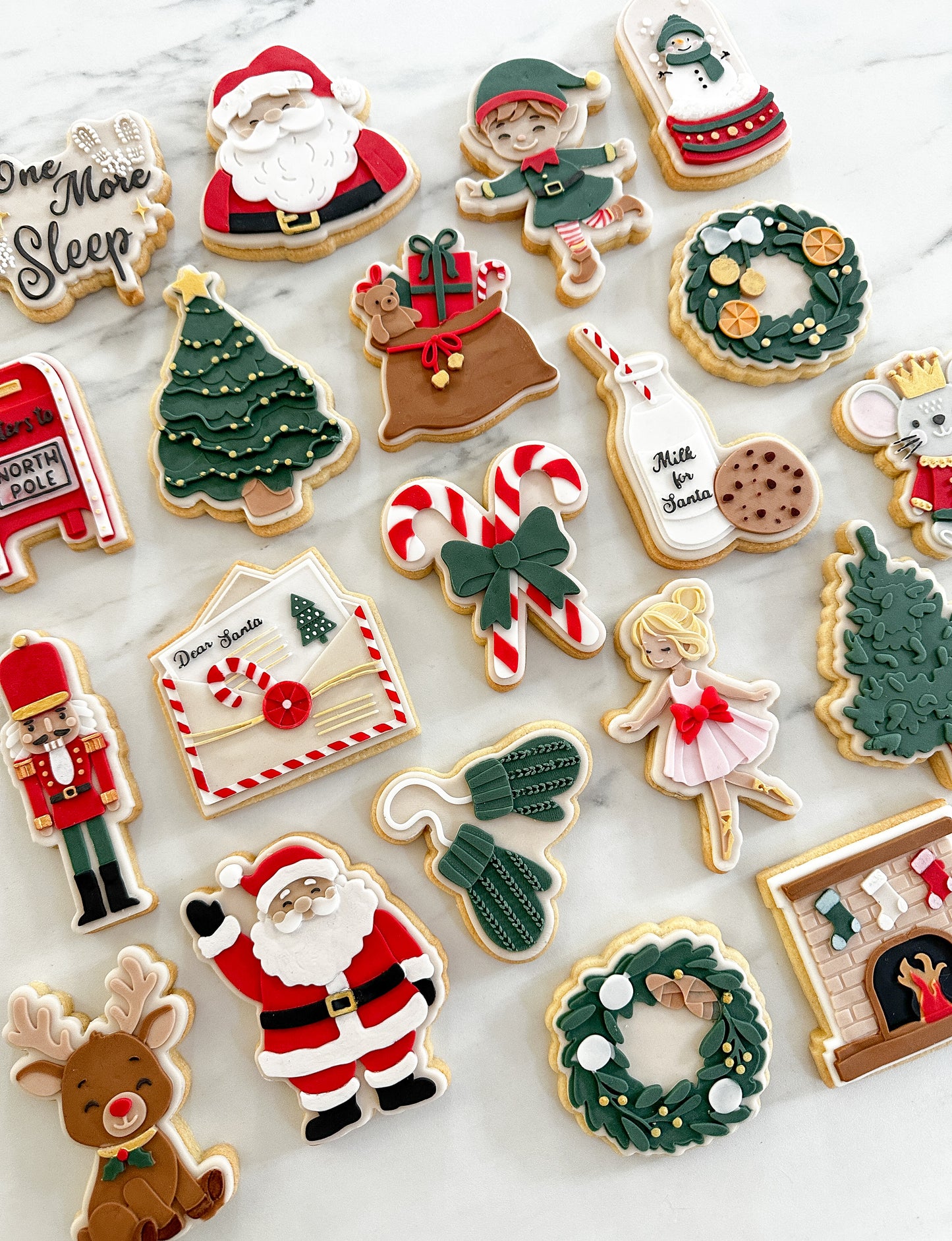 Fireplace with stockings cookie cutter and stamp