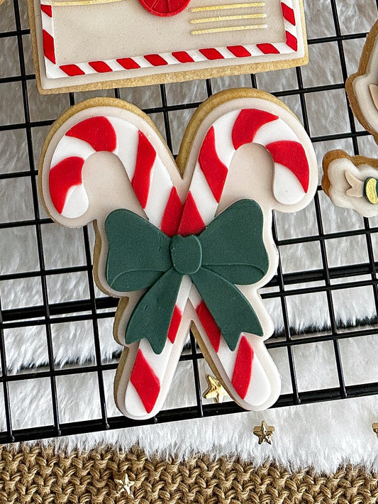 Candy cane cookie cutter and stamp