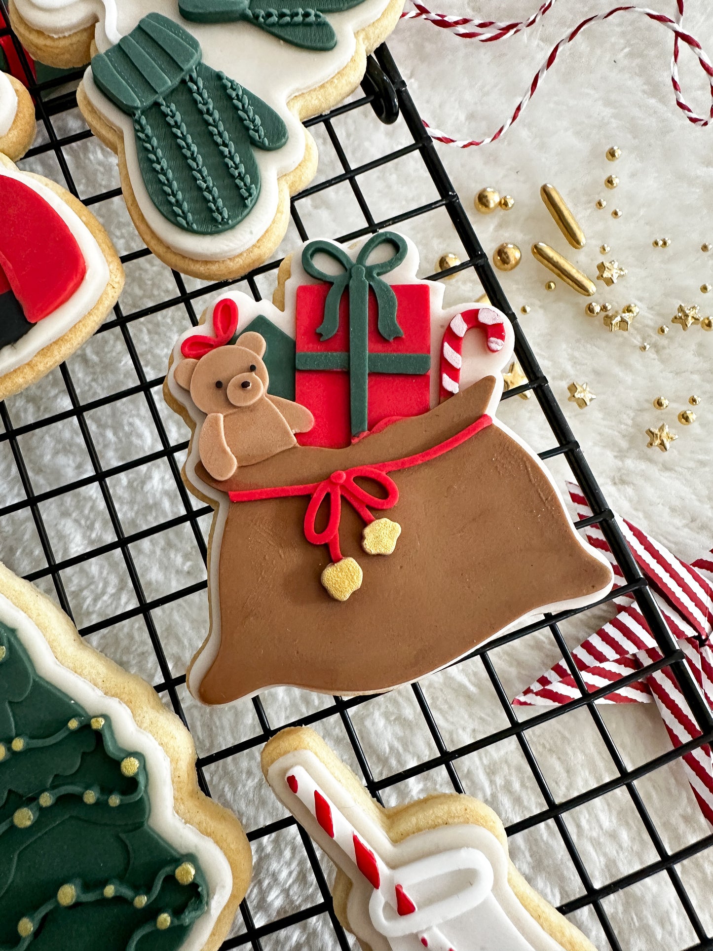 Sack with presents cookie cutter and stamp