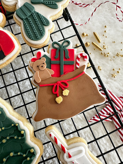 Sack with presents cookie cutter and stamp