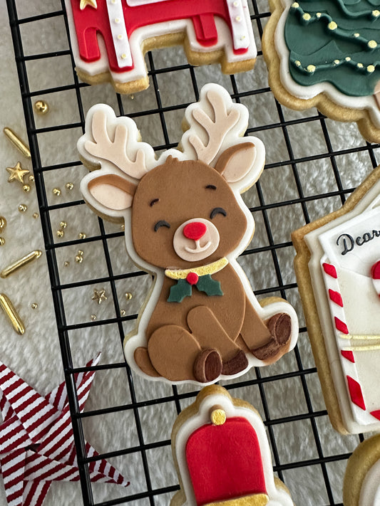 Reindeer cookie cutter and stamp