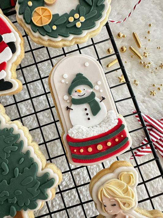snowman snowglobe cookie cutter and stamp