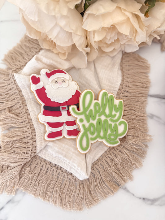 Holly Jolly cookie cutter and stamp