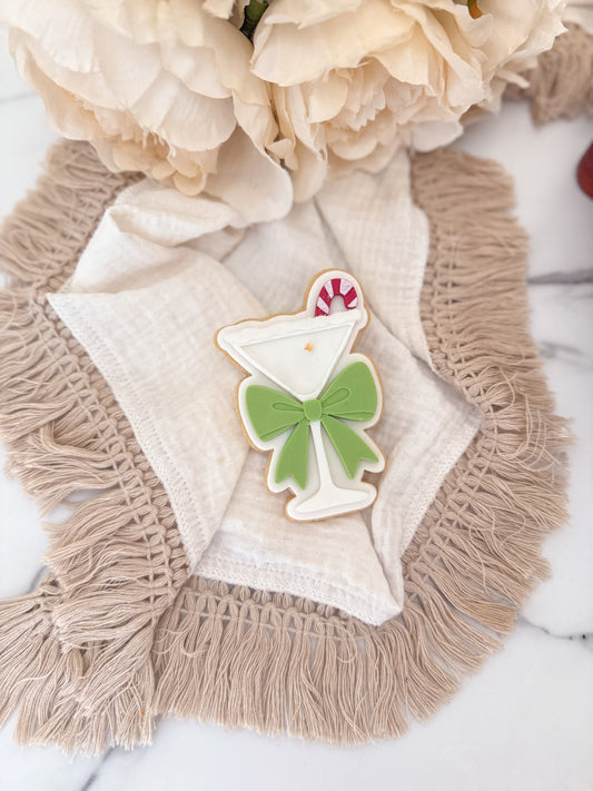 Candycane cocktail cookie cutter and stamp