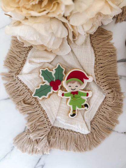 Holly cookie cutter and stamp