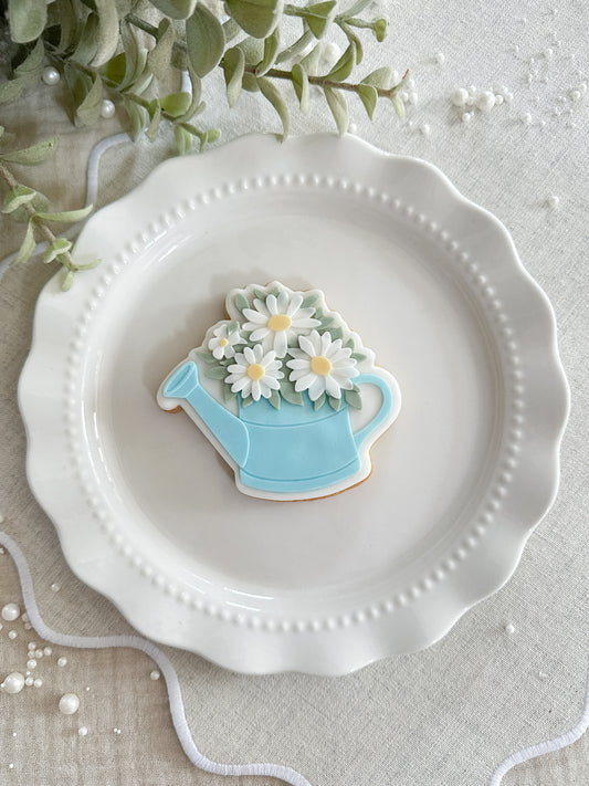Daises in watering can - Cookie Cutter & Stamp