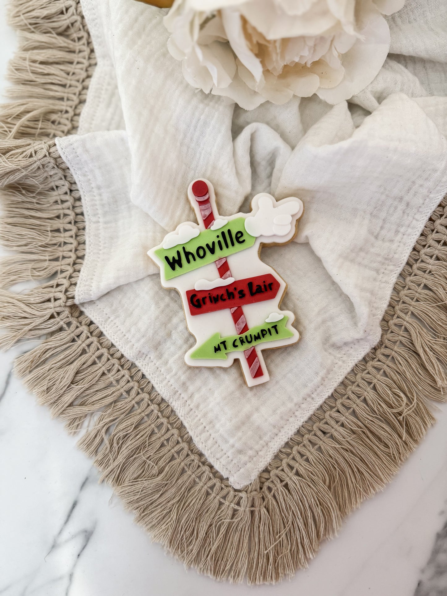 Grinch sign cookie cutter and stamp