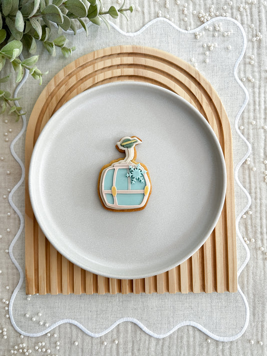 Ski lift cookie cutter and stamp