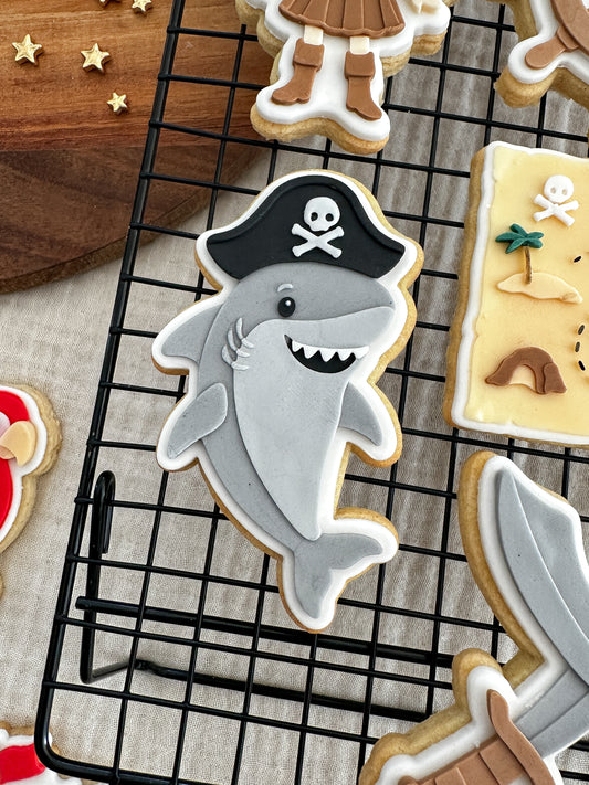 Shark With Pirate Hat Cookie Cutter & Stamp
