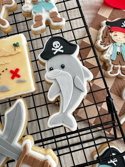 Dolphin With Pirate Hat Cookie Cutter & Stamp