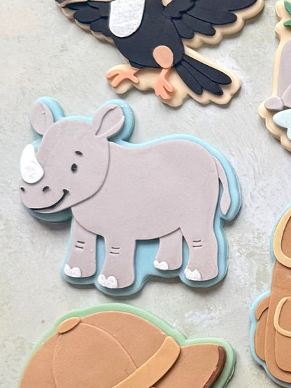 Rhino Cookie Cutter & Stamp
